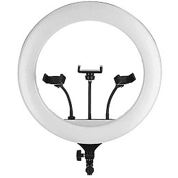 Кольцевая светодиодная LED лампа RIAS RL-18 RGB 45см Разноцветная на 3 держателя с Пультом ДУ (3_04095)