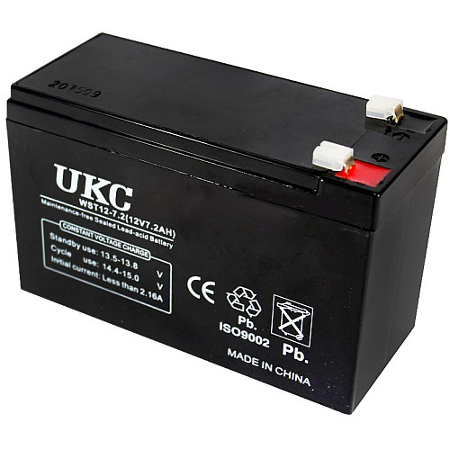 Аккумулятор свинцово-кислотный UKC WST12-7.2 12V 7.2Ah Black (3_04400)