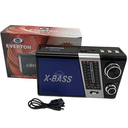 Аккумуляторный радиоприемник Everton RT-816 с фонарем Bluetooth FM USB SD (1756375709)