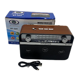 Портативный радиоприемник Everton RT-309 FM/AM/SW/Bluetooth/USB с фонариком (1756375714)