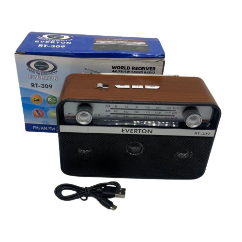 Портативный радиоприемник Everton RT-309 FM/AM/SW/Bluetooth/USB с фонариком (1756375714)