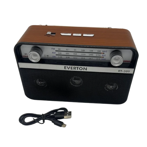 Портативный радиоприемник Everton RT-309 FM/AM/SW/Bluetooth/USB с фонариком (1756375714)