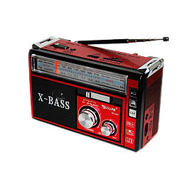 Радиоприемник аккумулятор/220/батарейки Golon RX-381/2 USB+SD с фонариком LED Красный (1756375736)