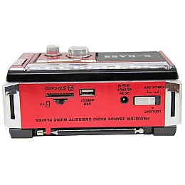 Радіоприймач акумулятор/220/батарейки Golon RX-381/2 USB+SD з ліхтариком LED Червоний (1756375736)