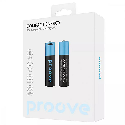 Аккумуляторные батарейки Proove Compact Energy AA Type-C 1.5V 2600mAh 2шт