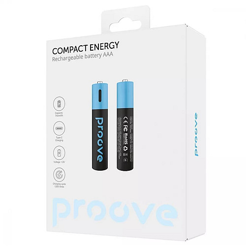 Акумуляторні батарейки Proove Compact Energy AAA Type-C 1.5V 750mAh 2шт