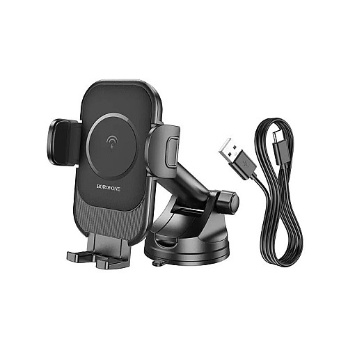 Держатель для телефону в авто Borofone BH203 з бездротовою зарядкою 5W-15W