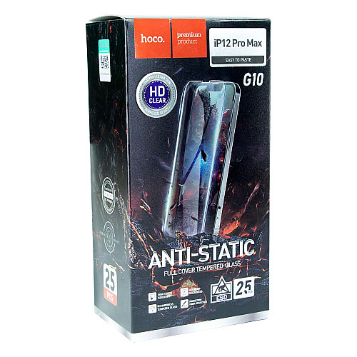 Захисне скло Hoco G10 HD Антистатичне iPhone 12 Pro Max 25 шт Чорний