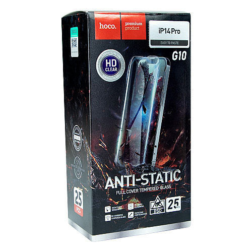 Захисне скло Hoco G10 HD Антистатичне iPhone 14 Pro 25 шт Чорний