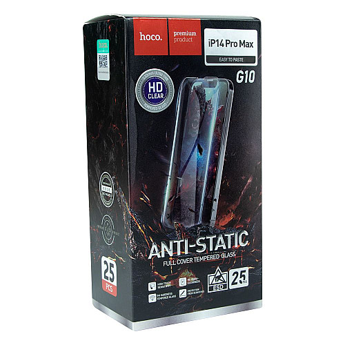 Захисне скло Hoco G10 HD Антистатичне iPhone 14 Pro Max 25 шт Чорний