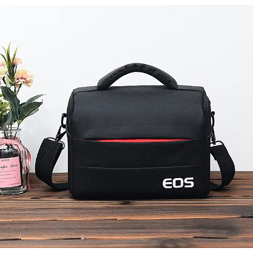 Сумка для фотоаппарата Canon EOS противоударная Черный с красным с дождевиком (IBF030BRD)