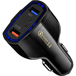 Автомобильное зарядное устройство CWa 2USB Type-C PD35W QC 3.0 Black (03050553)