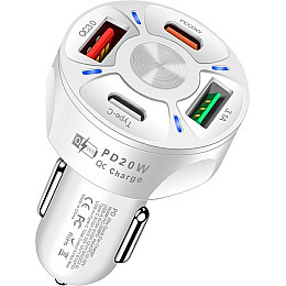 Автомобильное зарядное устройство CWa 2USB 2Type-C PD20W QC 3.0 White (3650552)