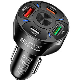 Автомобильное зарядное устройство CWa 2USB 2Type-C PD20W QC 3.0 Black (70250551)