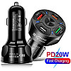 Автомобильное зарядное устройство CWa 2USB 2Type-C PD20W QC 3.0 Black (70250551)