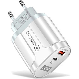 Сетевое зарядное устройство Mirrow USB Type-C Super Charge/Quick Charge PD 20W White (365487822)