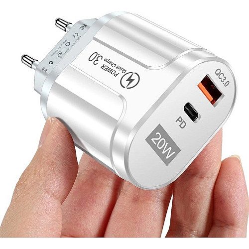 Сетевое зарядное устройство Mirrow USB Type-C Super Charge/Quick Charge PD 20W White (365487822)