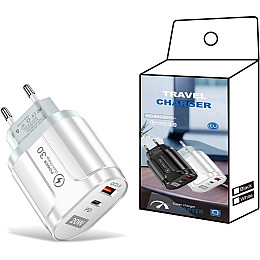 Сетевое зарядное устройство Mirrow USB Type-C Super Charge/Quick Charge PD 20W White (365487822)