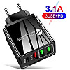 Сетевое зарядное устройство Mirrow 3 USB Type-C Super Charge/Quick Charge 36W Black (498567566)