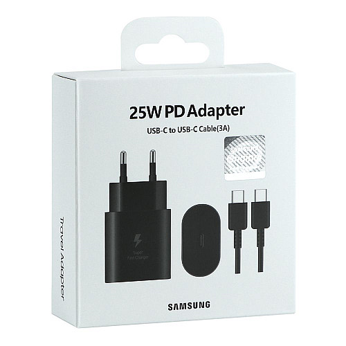 Комплект зарядного устройства Samsung 1Type-C PD25W Type-C to Type-C 1:1 Black