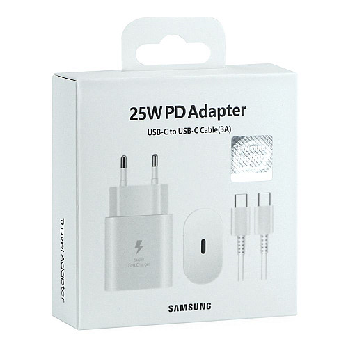 Комплект зарядного устройства Samsung 1Type-C PD25W Type-C to Type-C 1:1 White