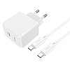 Сетевое зарядное устройство Hoco CS13A Ocean PD20W Type-C to Type-C White