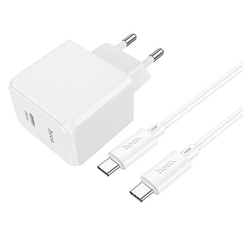 Сетевое зарядное устройство Hoco CS13A Ocean PD20W Type-C to Type-C White