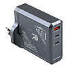 Сетевий зарядний пристрій Remax RP-U106 Mecha Warrior GaN 140W 2C/1A MacBook Pro PD 3.1 Lenovo IdeaPad 14pro Сірий