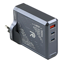 Сетевое зарядное устройство Remax RP-U106 Mecha Warrior GaN 140W 2C/1A MacBook Pro PD 3.1 Lenovo IdeaPad 14pro Grey