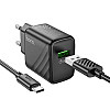 Комплект зарядного устройства Hoco CS21A Single port 1USB 18W 5V/3A 9V/2A Quick Charge 3.0 USB /Type-C 1м Black