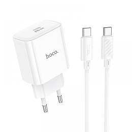 Комлект зарядного устройства Hoco C76A Pro 1Type-C PD/QC 30W PPS Type-C to Type-C White