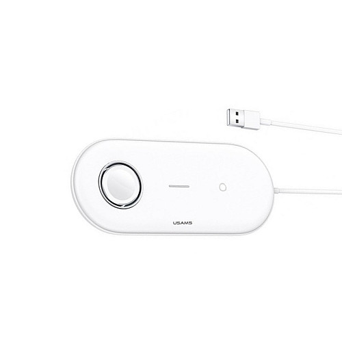 Беспроводное зарядное устройство Usams US-CD119 2in1 Wireless Charger 10W White (CD119WH01)