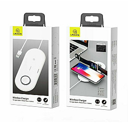 Беспроводное зарядное устройство Usams US-CD119 2in1 Wireless Charger 10W White (CD119WH01)