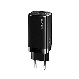 Сетевое зарядное устройство Usams US-CC110 65W PD + QC3.0 Black (MTXLOGTL01)