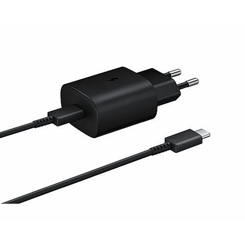 Зарядный комплект Samsung EP-TA800NBE USB Type-C PD 3.0 PPS Max 25W S20 A53 A73 A33 A13 Black