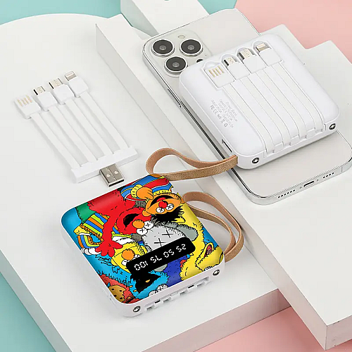 УМБ Power Bank Smart 5000mAh повербанк с экраном и фонариком 4 в 1 Sesame Street (16130-hbr)