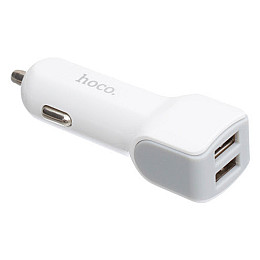 Автомобильное зарядное устройство от прикуривателя Hoco Z23 2xUSB 2.4A White