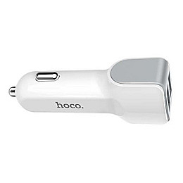 Автомобильное зарядное устройство от прикуривателя Hoco Z23 2xUSB 2.4A White