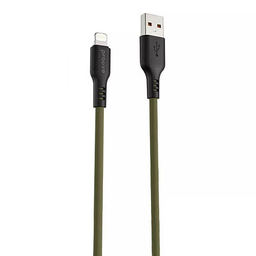 Кабель Proove Rebirth Lightning 2.4A 1м green