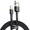 Кабель BASEUS Cafule Lightning 2.4A 1м золото/чорний