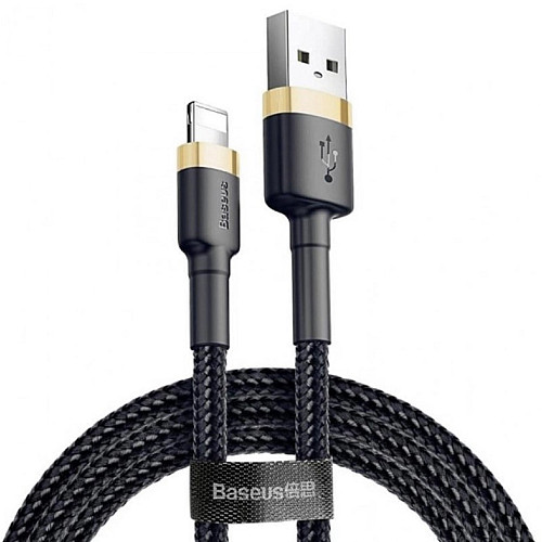Кабель BASEUS Cafule Lightning 2.4A 1м золото/чорний