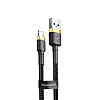 Кабель BASEUS Cafule Lightning 2.4A 1м золото/чорний