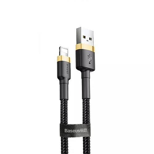 Кабель BASEUS Cafule Lightning 2.4A 1м золото/чорний