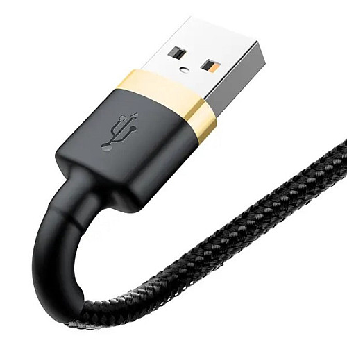 Кабель BASEUS Cafule Lightning 2.4A 1м золото/чорний