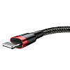 Кабель BASEUS Cafule Lightning 2.4A 1м червоний/чорний