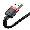 Кабель BASEUS Cafule Lightning 2.4A 1м червоний/чорний
