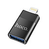 Адаптер переходник OTG Hoco UA17 Lightning-USB 2.0 Black (31552_2906977)