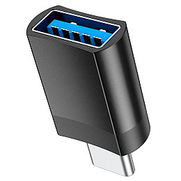 Адаптер перехідник Hoco UA17 Type-C-USB 3.0 2A/4A Black (32548_2918100)