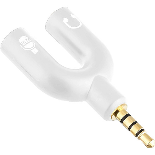 Розгалужувач для навушників і мікрофона Addap AJA-03 3,5 мм Jack 3-pin на 4-pin білий