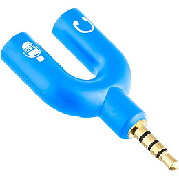 Розгалужувач для навушників і мікрофона Addap AJA-03 3,5 мм Jack 3-pin на 4-pin блакитний